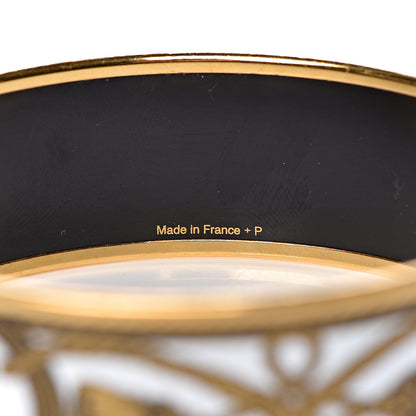 Hermes Enamel Printed Wide Grand Apparat Bracelet 70 White 5 of 6
