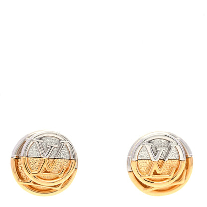 Louis Vuitton Metal LV Two Tone Earrings 1 of 5