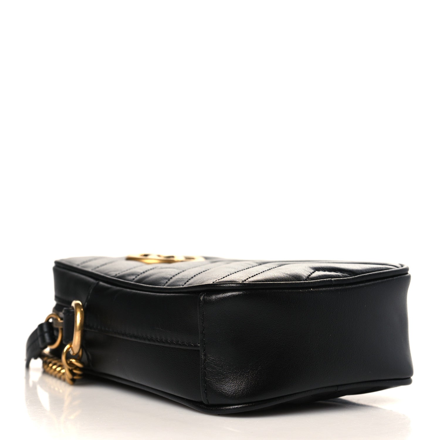 Gucci Calfskin Matelasse Mini GG Marmont Crossbody Bag Black 4 of 10