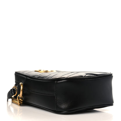 Gucci Calfskin Matelasse Mini GG Marmont Crossbody Bag Black 4 of 10
