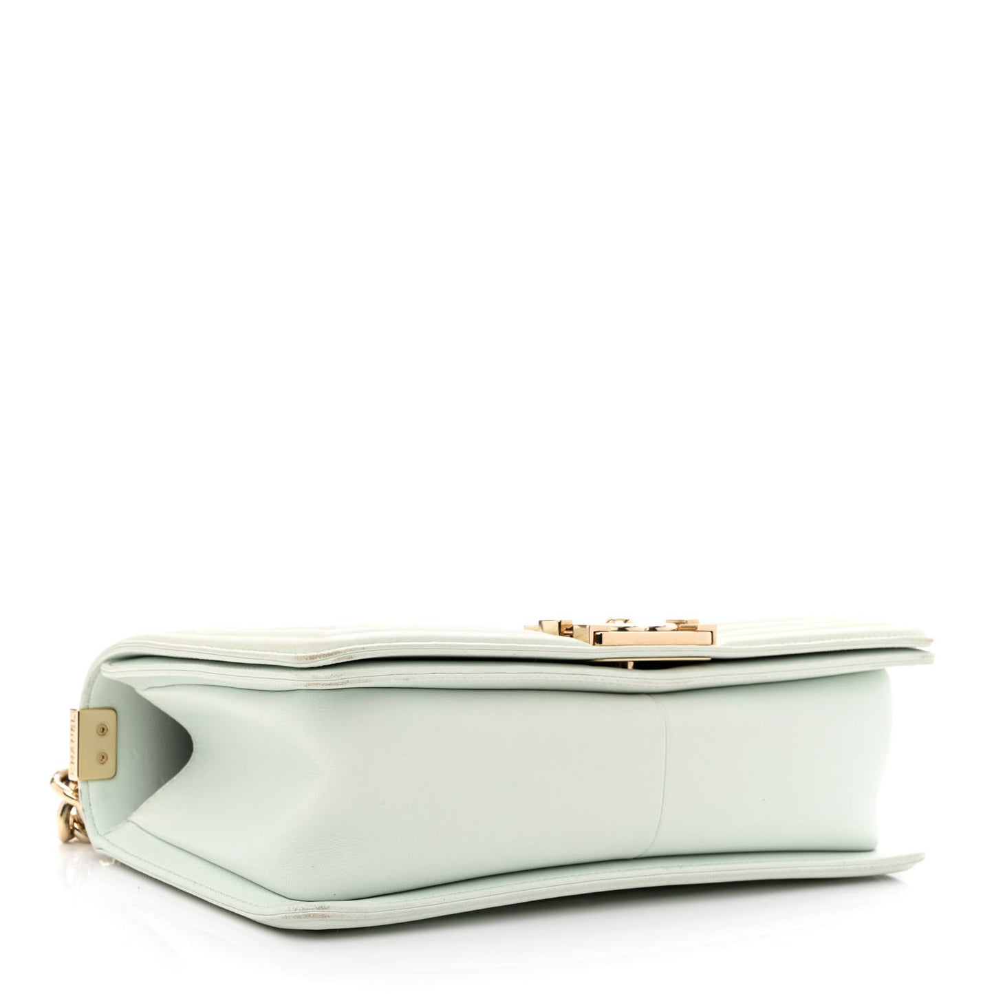 Lambskin Quilted New Medium Boy Flap Light Green