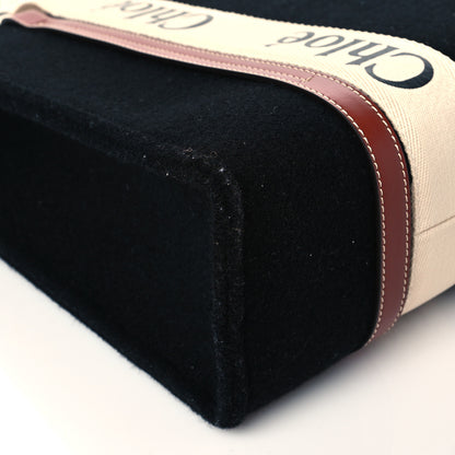 Chloe Felt Calfskin Medium Woody Ribbon Tote Black 9 of 10