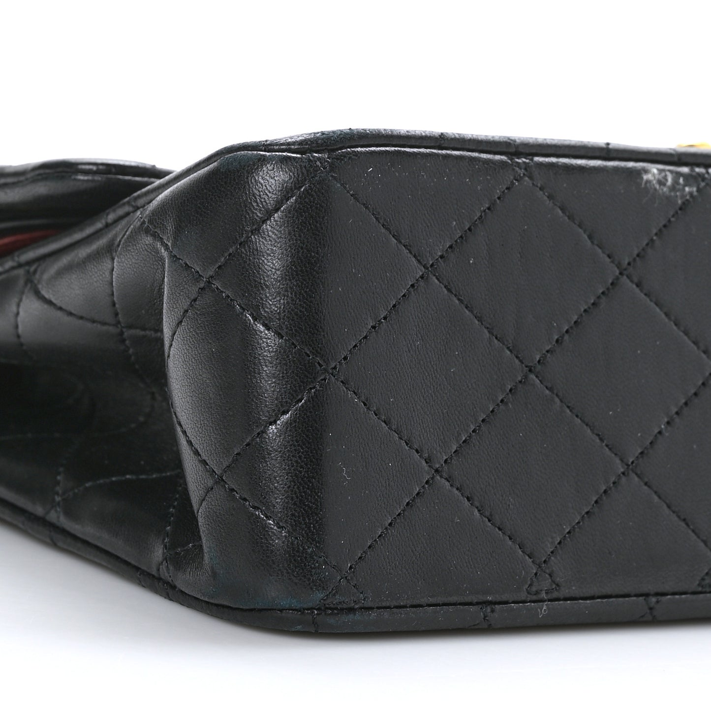 Lambskin Quilted Medium Double Flap Black