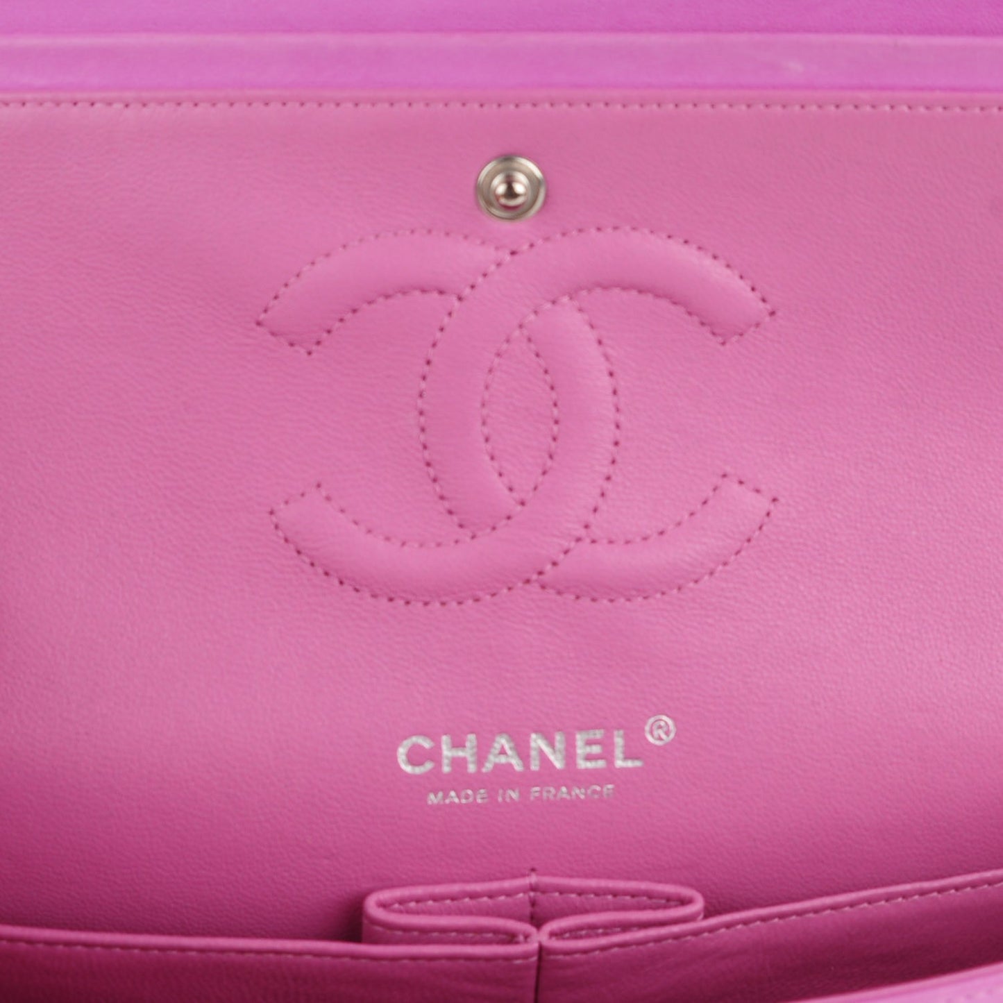 Lambskin Quilted Medium Double Flap Light Pink