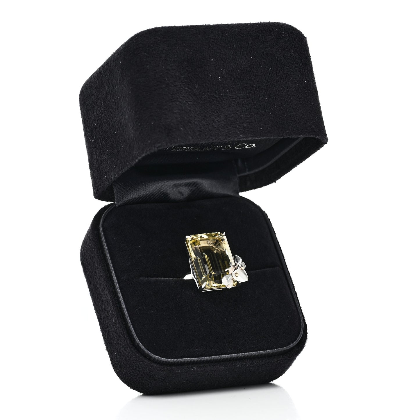 Sterling Silver 18K Yellow Gold Citrine Return to Tiffany Love Bugs Bee Ring 50 5.25