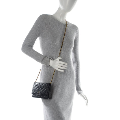 Chanel Lambskin Quilted Wallet On Chain WOC Black 2 of 8