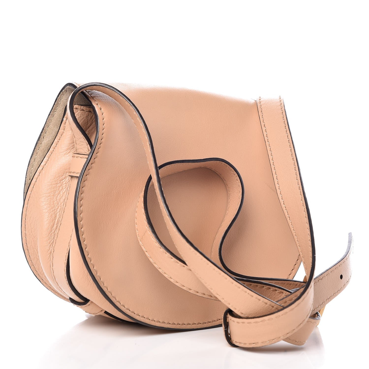 Chloe Calfskin Braided Mini Marcie Round Crossbody Bag Blush Nude 3 of 7