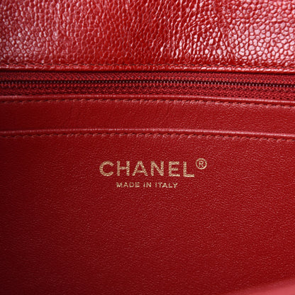 Chanel Crumpled Grained Calfskin Quilted Large Two Tone Flap Bag Red 8 of 10