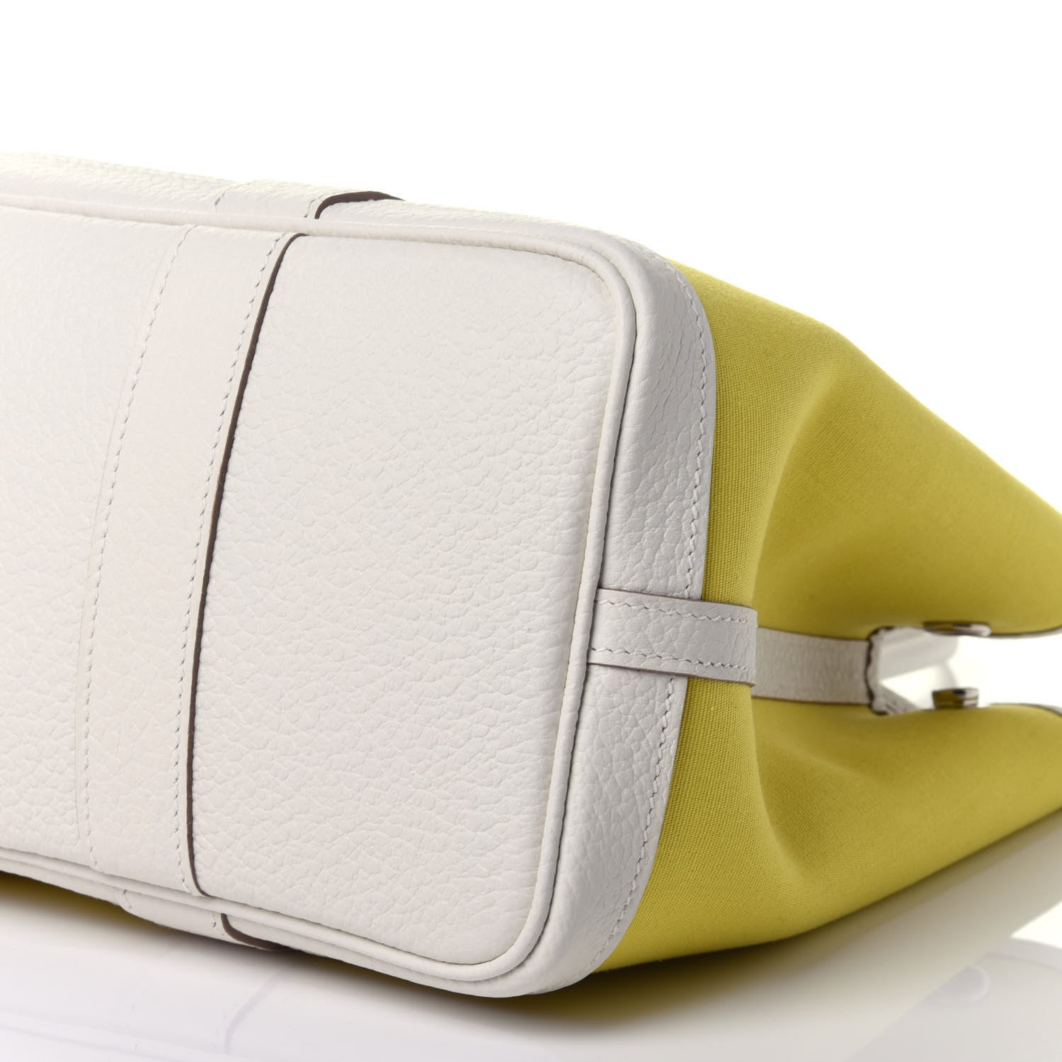 Hermes Toile Officier Vache Country Garden Party 30 TPM Lime White 7 of 9