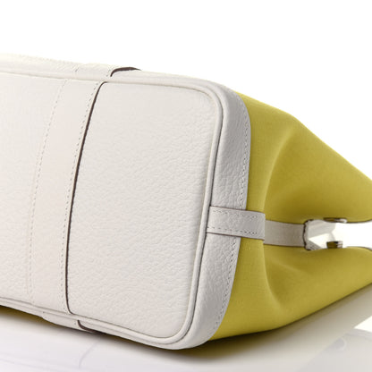 Hermes Toile Officier Vache Country Garden Party 30 TPM Lime White 7 of 9