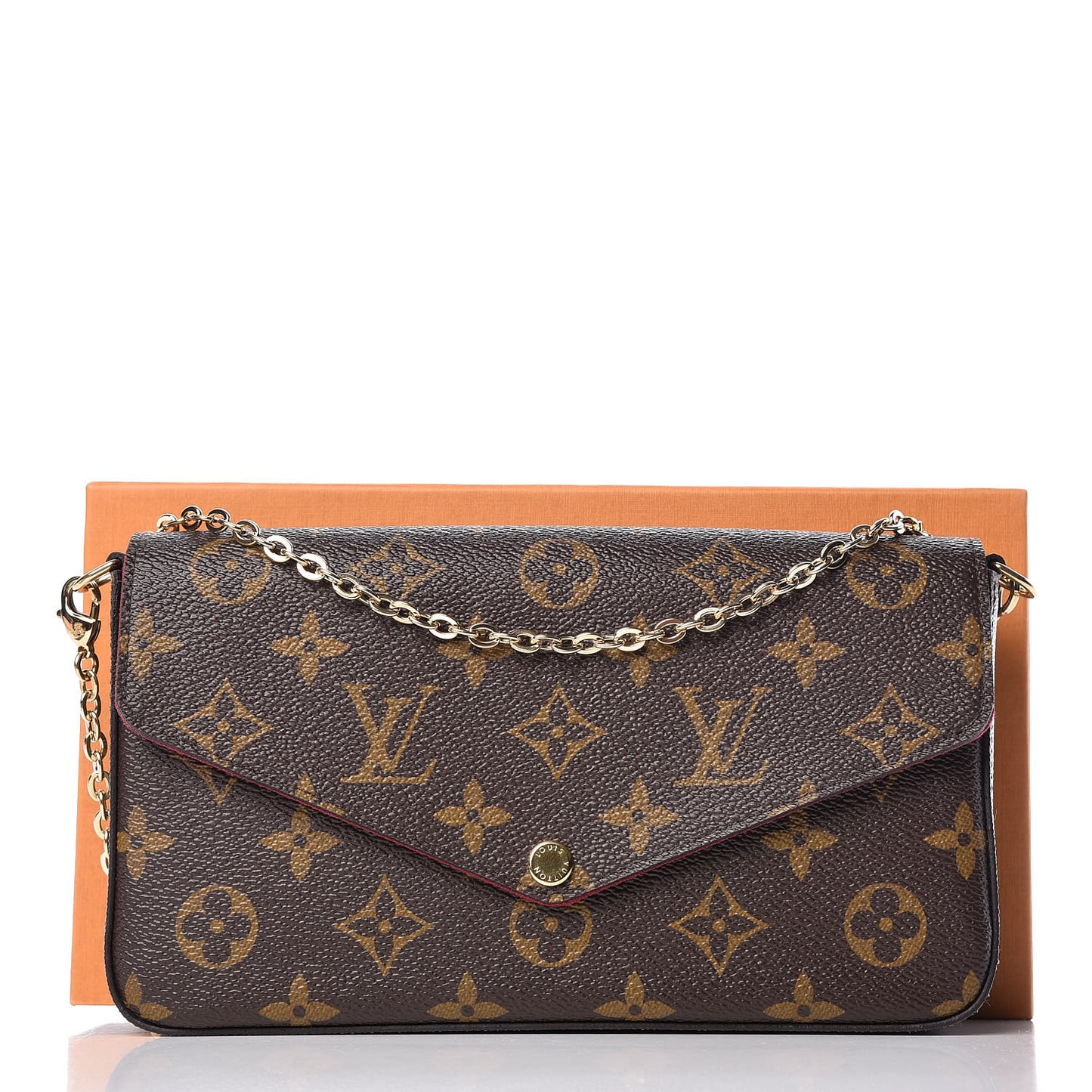 Monogram Pochette Felicie Chain Wallet Fuchsia