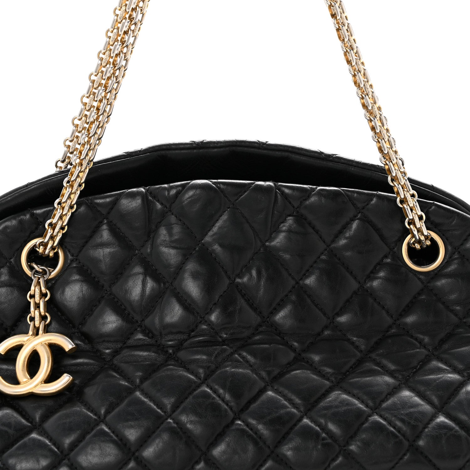 Chanel Aged Calfskin Medium Just Mademoiselle Black 8 of 13