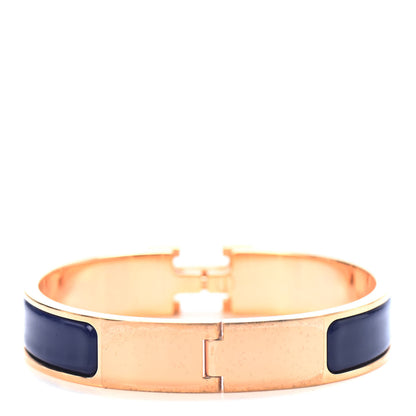 Hermes Narrow Enamel Clic Clac H Bracelet PM Indigo 2 of 3