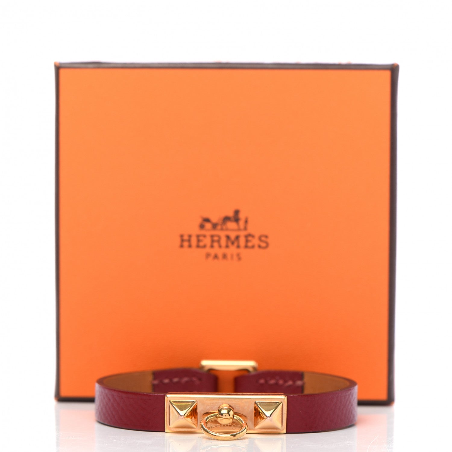 Hermes Epsom Micro Rivale Bracelet XS Rouge Grenat 6 of 6