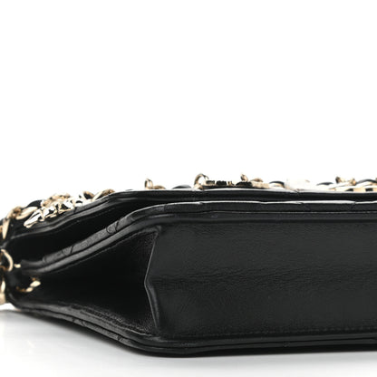 Chanel Lambskin Quilted Coco Charms Wallet On Chain Black 9 of 13