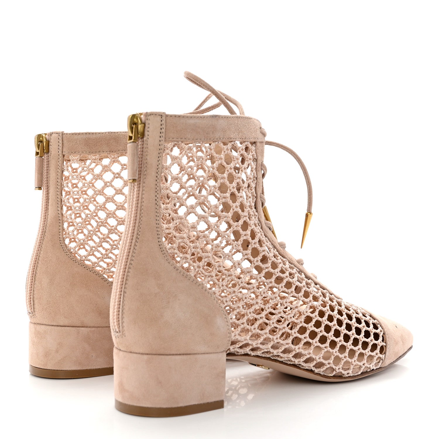 Christian Dior Suede Resille Naughtily-D 30mm Ankle Boots 36.5 Nude 4 of 11