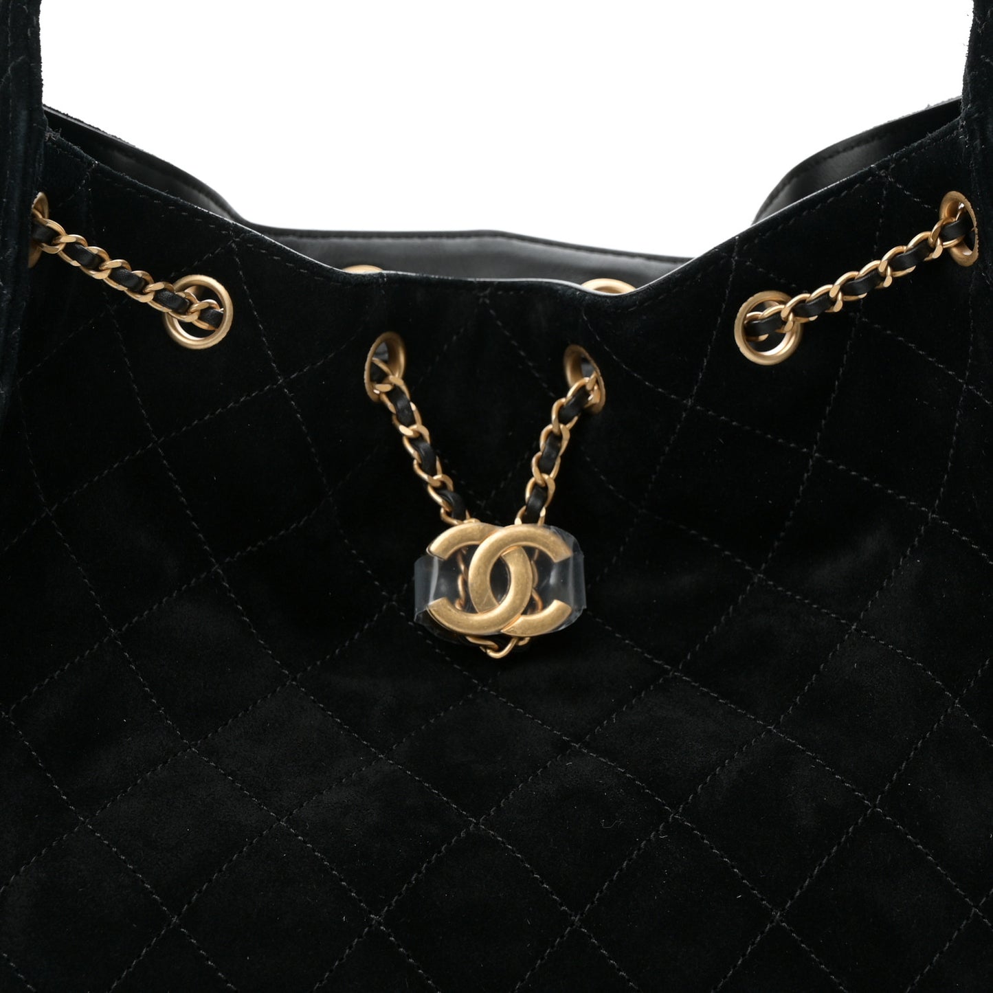 Suede Quilted Small Chanel 25 Handbag Black