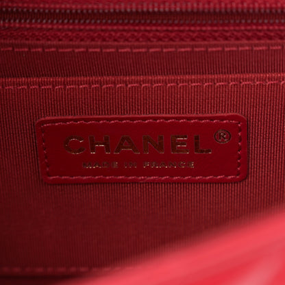 Chanel Calfskin Chevron Quilted Mini Statement Flap Red 6 of 13