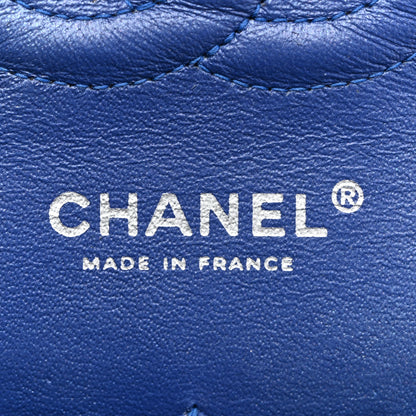 Chanel Patent Quilted Medium Double Flap Blue 6 of 12