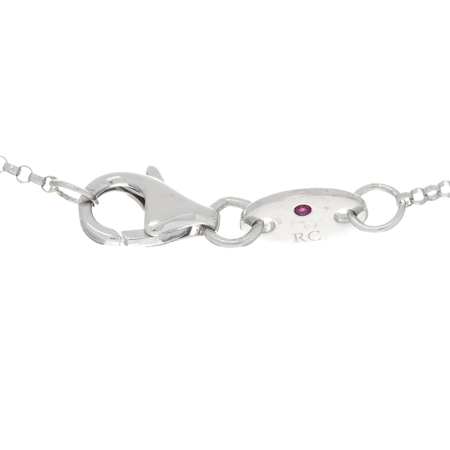 18K White Gold Diamond Medium Princess Flower Pendant Necklace