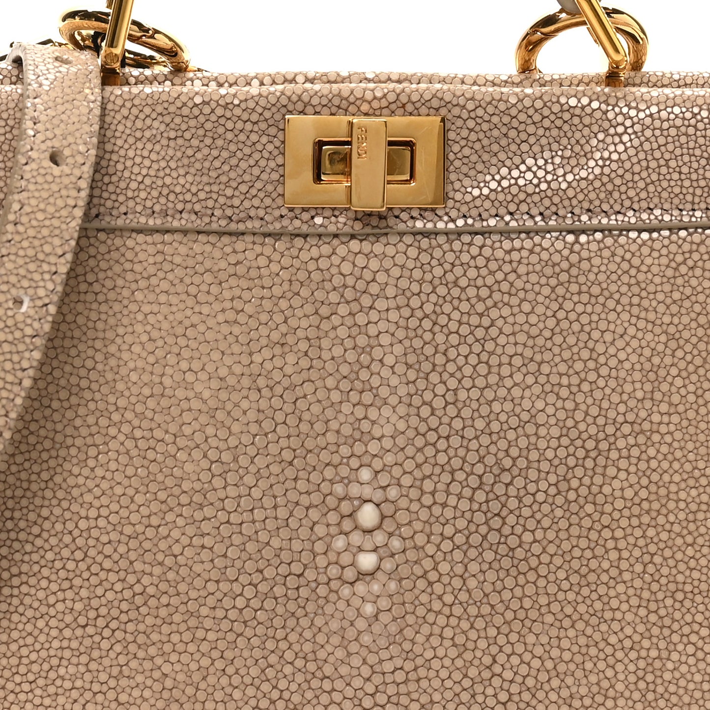 Stingray Shiny Nappa Petite Peekaboo I SEE U Satchel Tortora