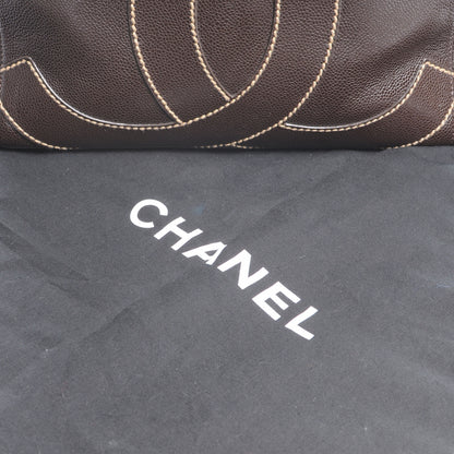 Chanel Caviar CC Stitched Small Tote Brown 8 of 8