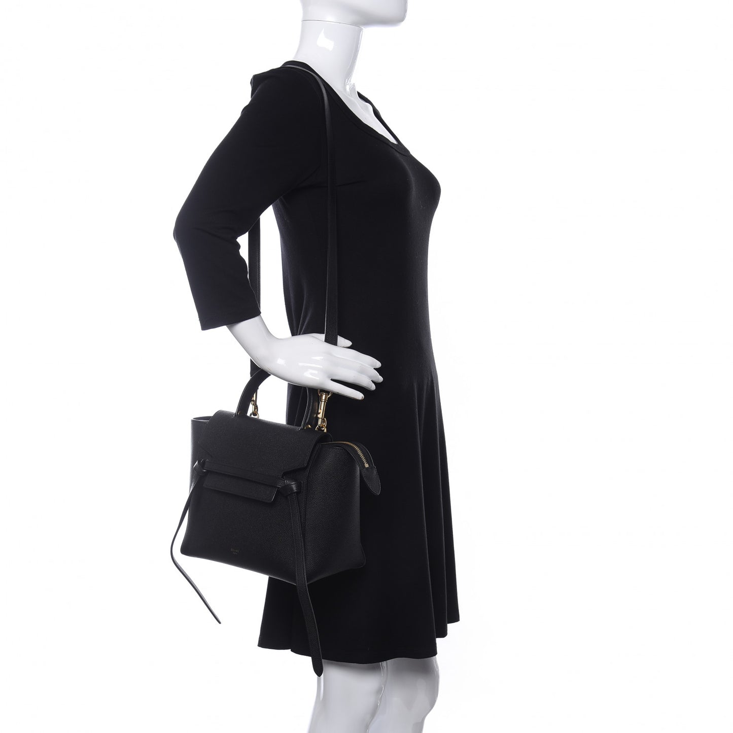 Grained Calfskin Micro Belt Bag Black
