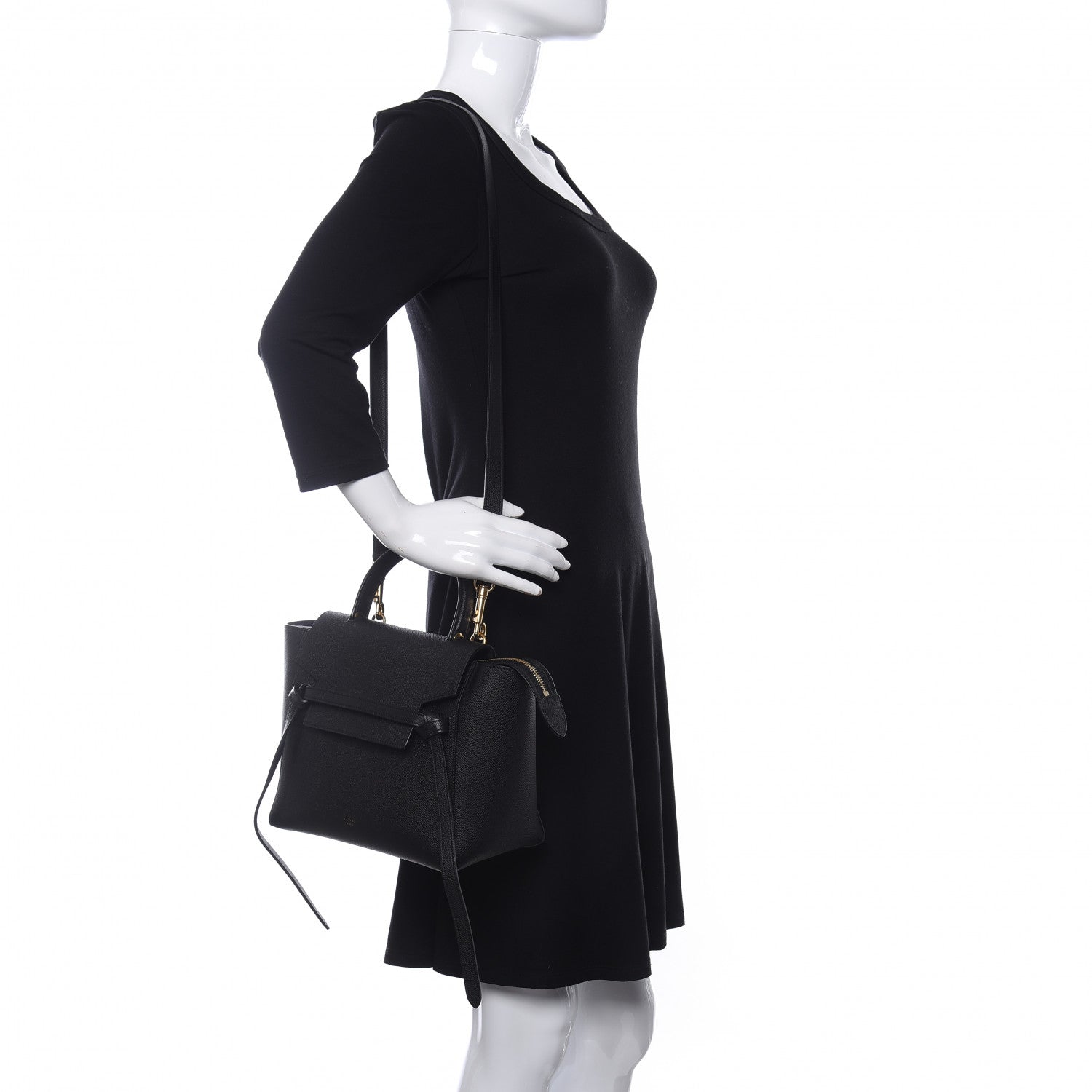 Celine Grained Calfskin Micro Belt Bag Black 2 of 9