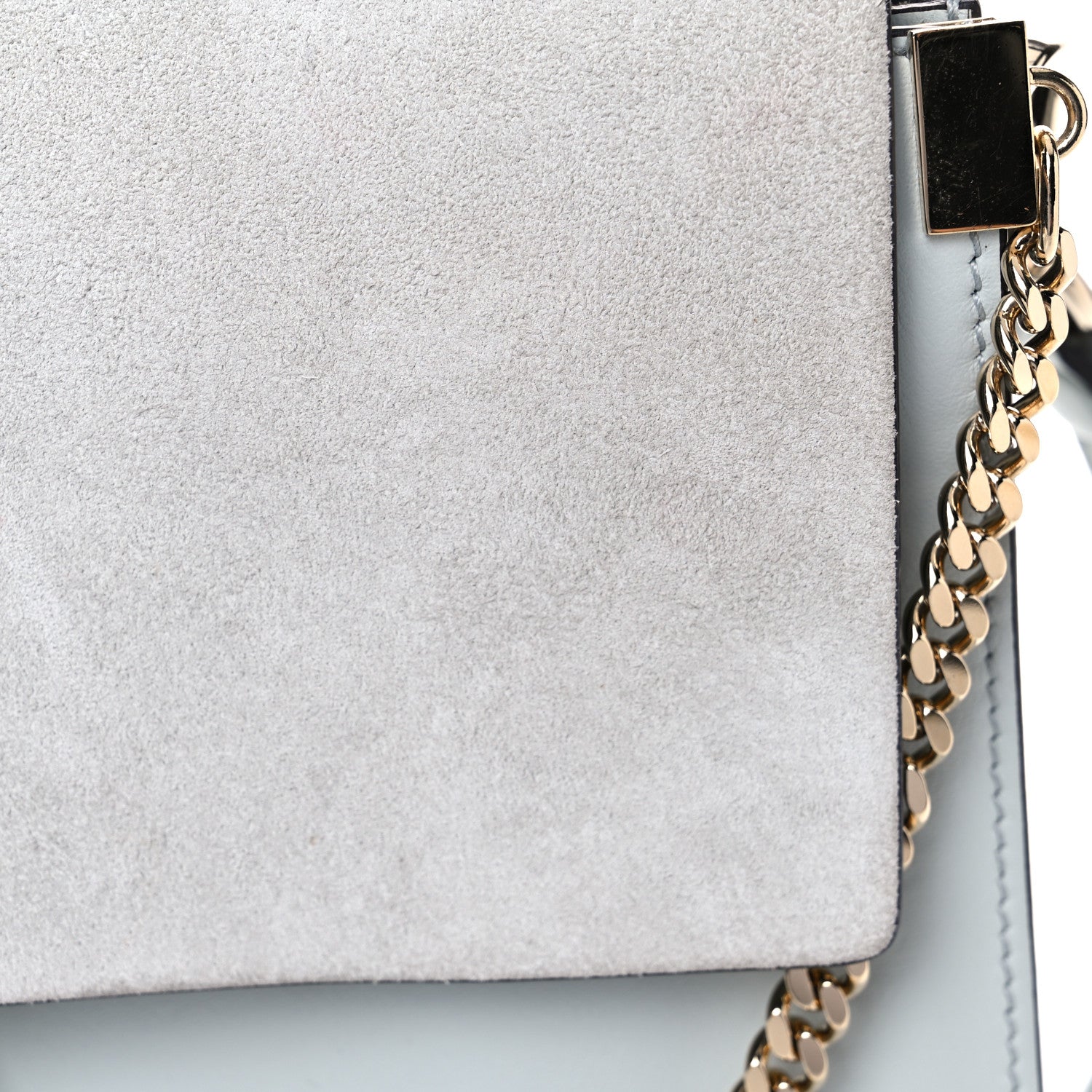 Chloe Calfskin Suede Medium Faye Shoulder Bag Airy Grey 15 of 17