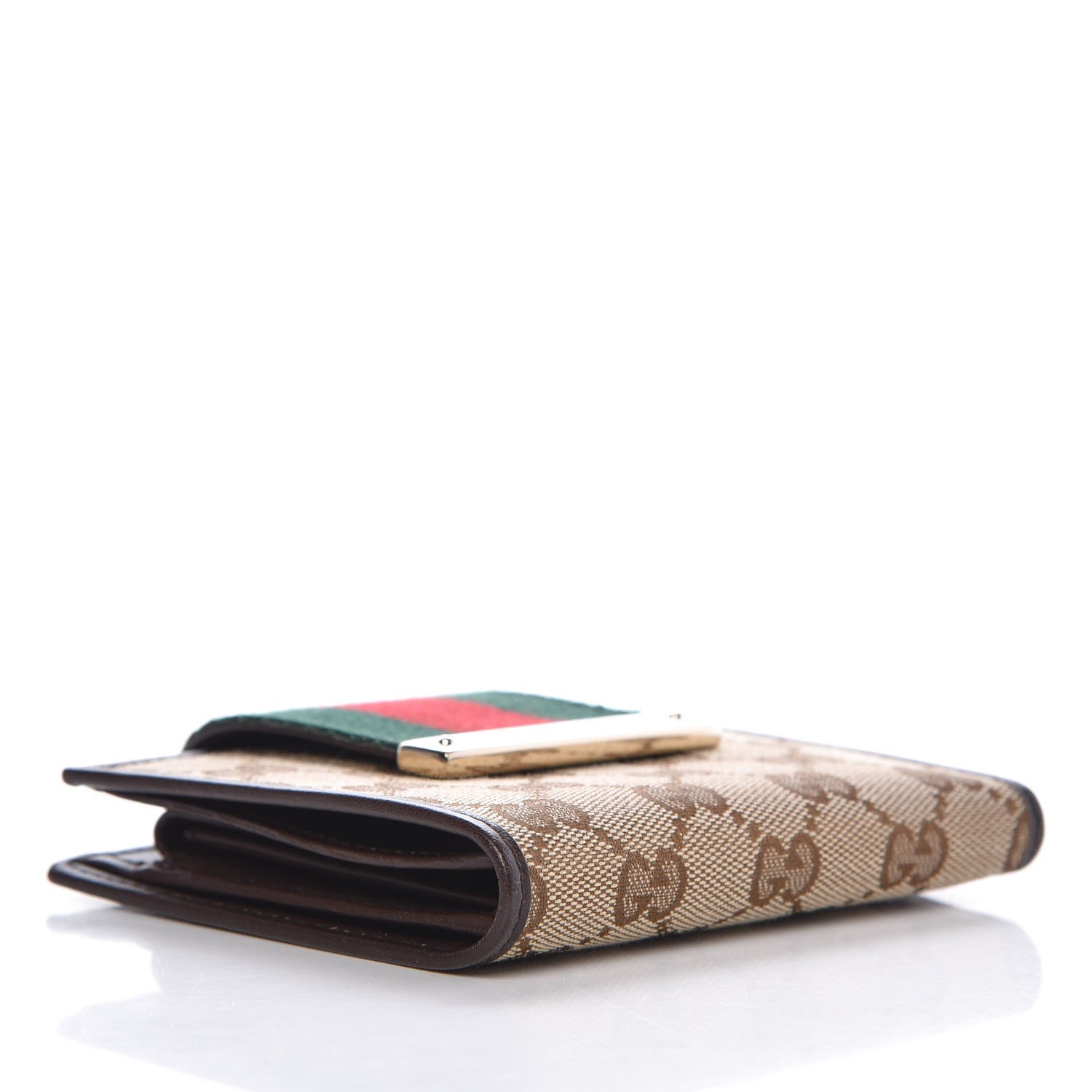 Gucci Monogram Web Ladies Web French Wallet Brown 4 of 7