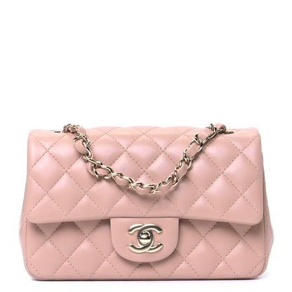Chanel Lambskin Quilted Mini Rectangular Flap Beige 1 of 5