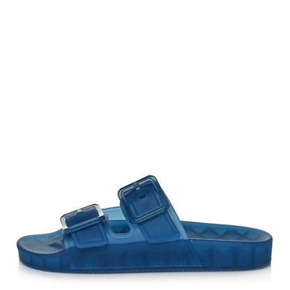 Balenciaga Technical Polyurethane Mallorca Slide Sandals 37 Blue 1 of 8