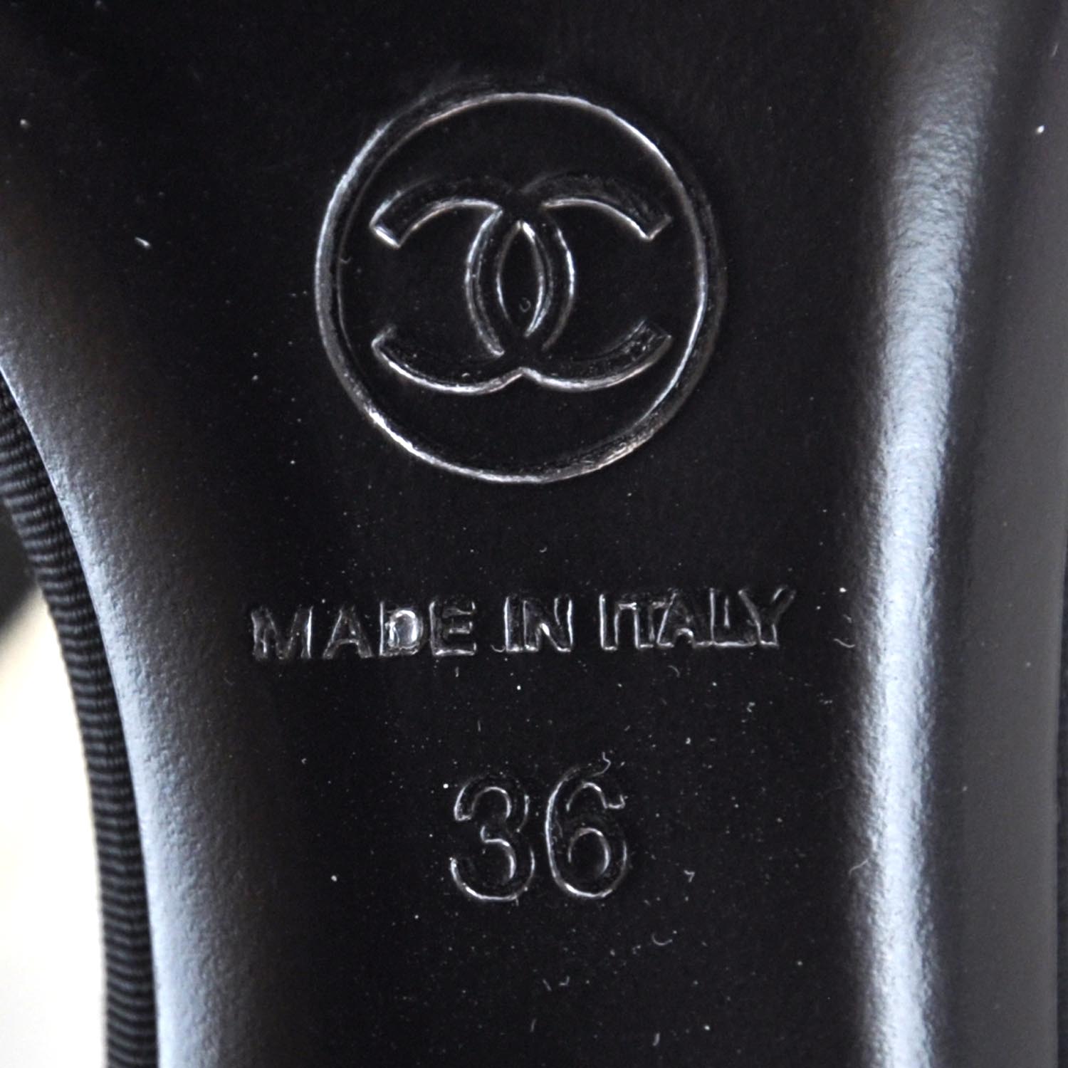 Chanel Leather CC Bow Mules 36 Black and White 5 of 8