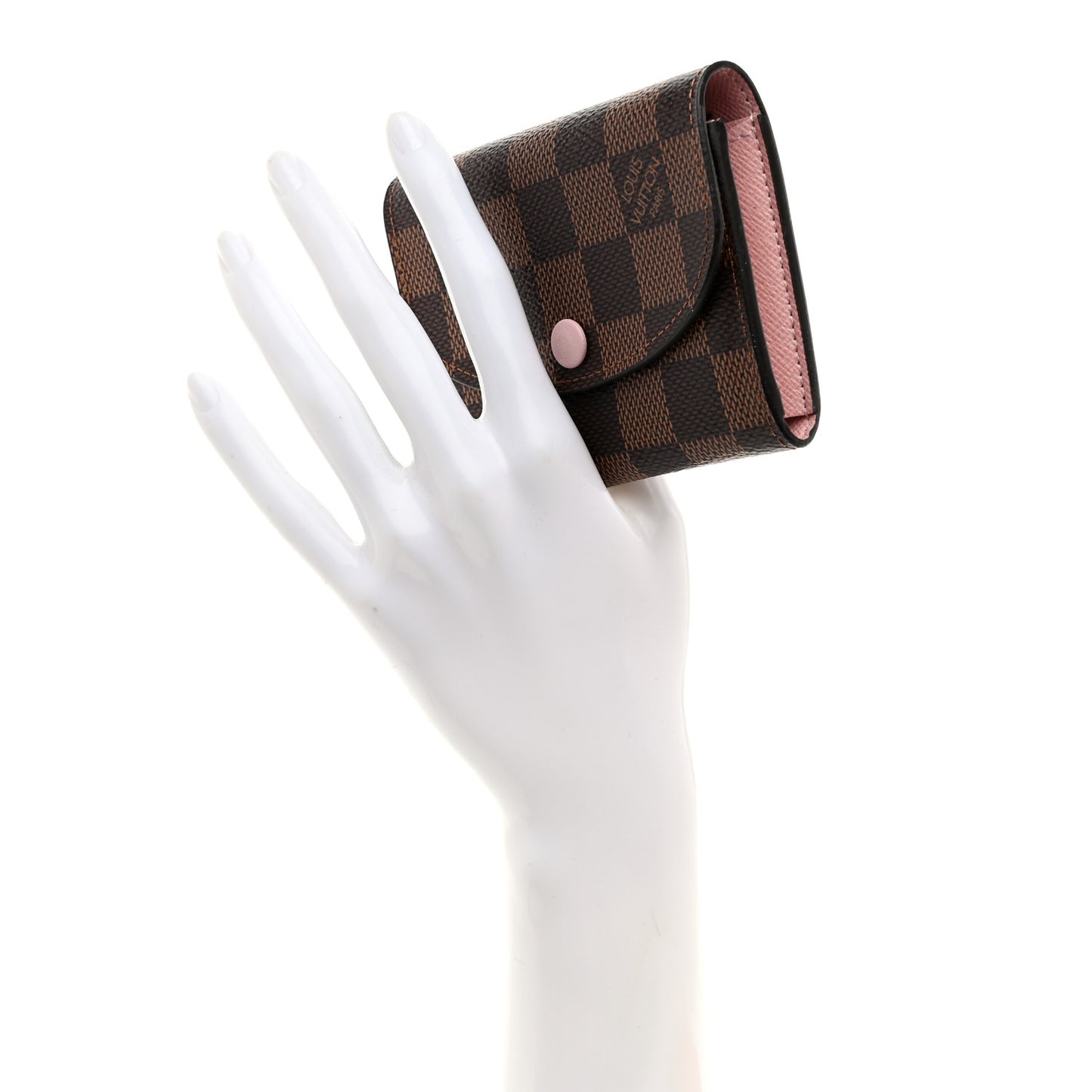 Damier Ebene Rosalie Coin Purse Rose Ballerine