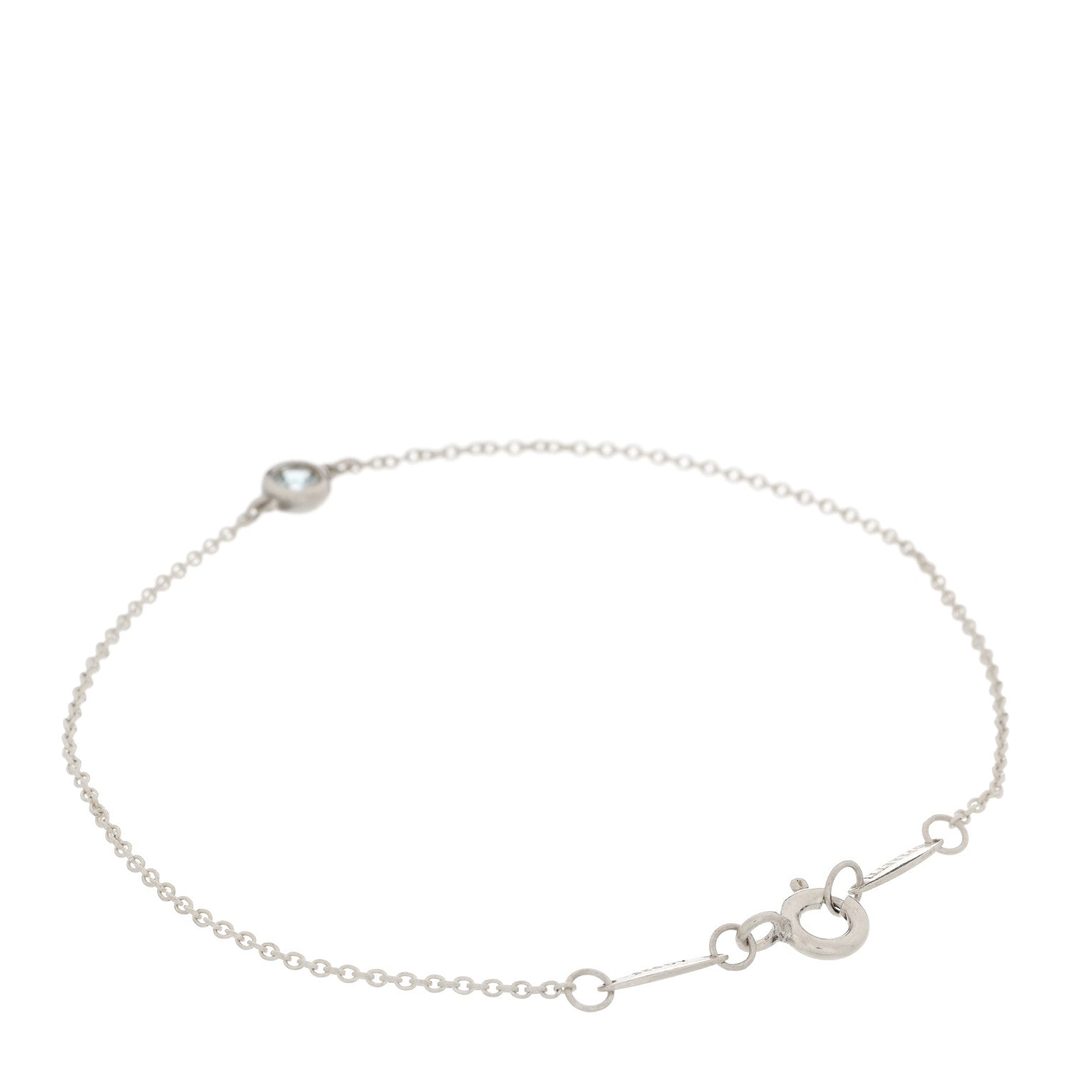 Tiffany Sterling Silver Aquamarine Elsa Peretti Color By The Yard Bracelet 2 of 7
