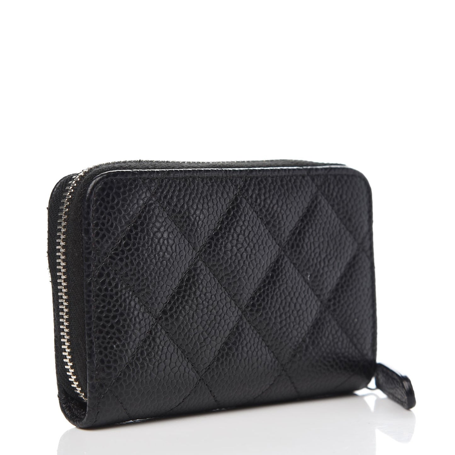 Caviar Quilted Zip Coin Purse Black
