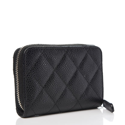 Chanel Caviar Quilted Zip Coin Purse Black 3 of 7