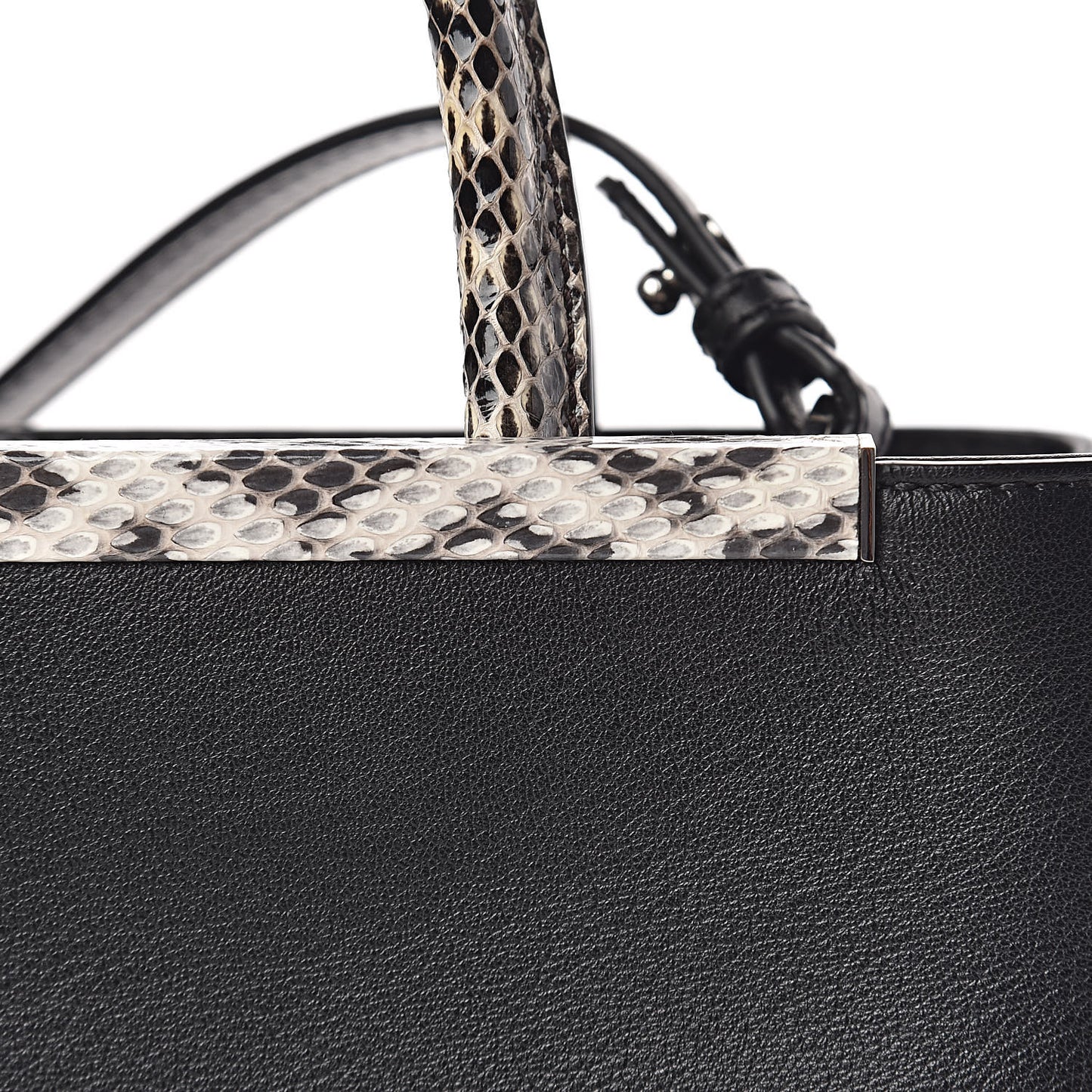 Vitello Dolce Elaphe Petite 2Jours Tote Black