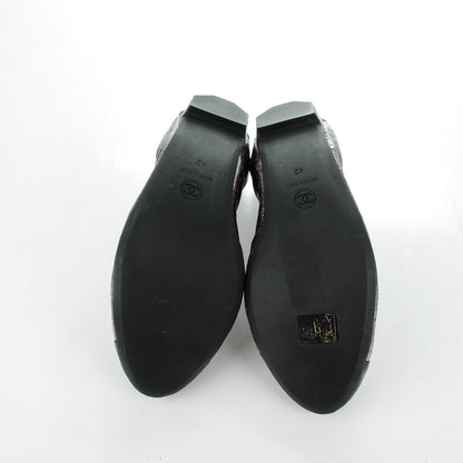 Chanel Metallic Crackled Calfskin Cap Toe Ballerina Flats 42 Dark Brown Black 5 of 7