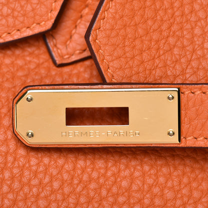 Hermes Taurillon Clemence Birkin 35 Orange 11 of 29