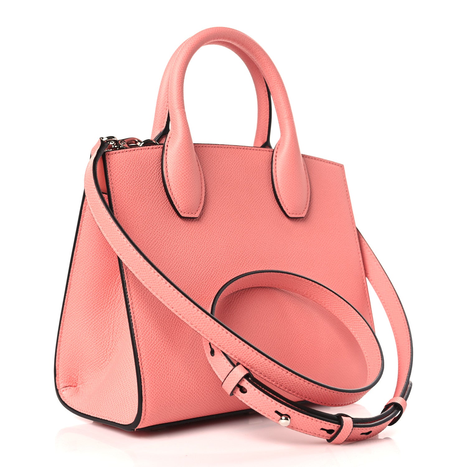 Salvatore Ferragamo SALVATORE FERRAGAMO Hammered Calfskin Small The Studio Box Bag Corallo 2 of 8