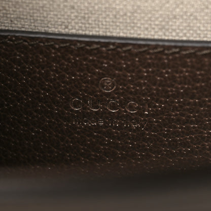 Gucci GG Supreme Monogram Textured Dollar Calfskin Web Mini Ophidia Padlock Top Handle Chain Shoulder Bag Beige Ebony New Acero 6 of 12