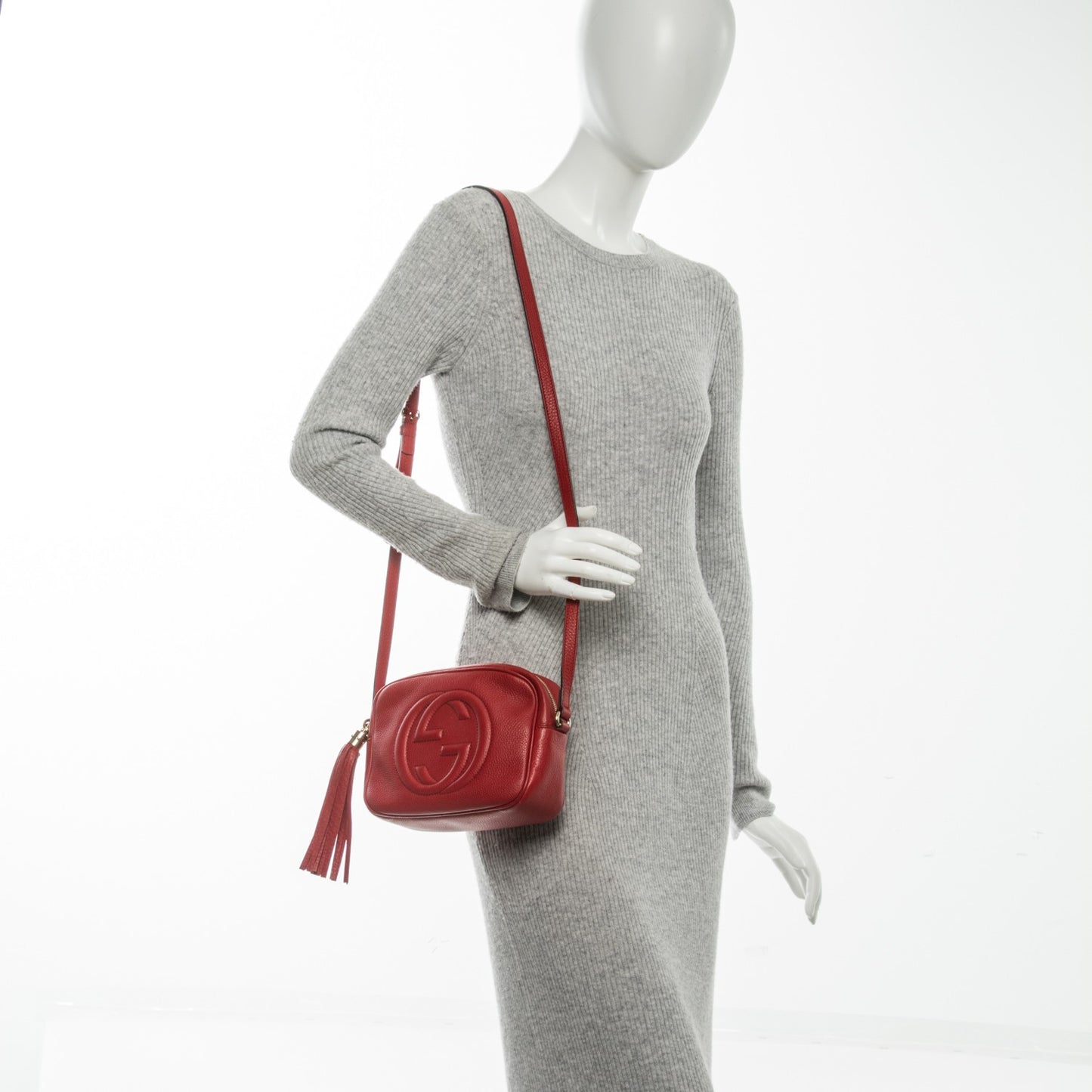 Pebbled Calfskin Small Soho Disco Bag Tabasco Red