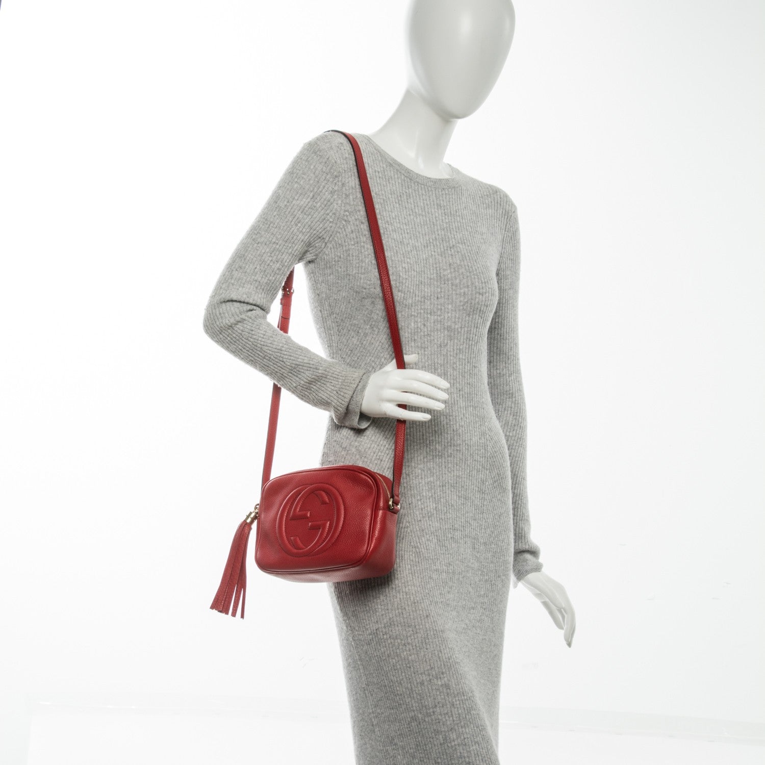 Gucci Pebbled Calfskin Small Soho Disco Bag Tabasco Red 2 of 7