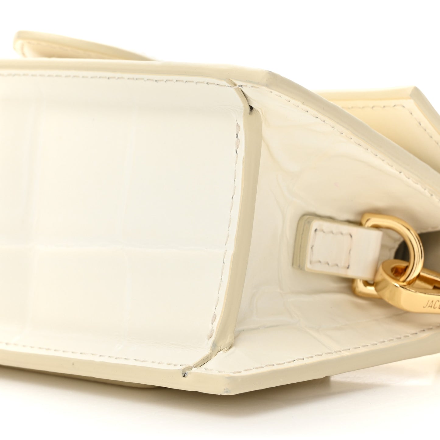 Calfskin Crocodile Embossed Le Bambino Light Ivory