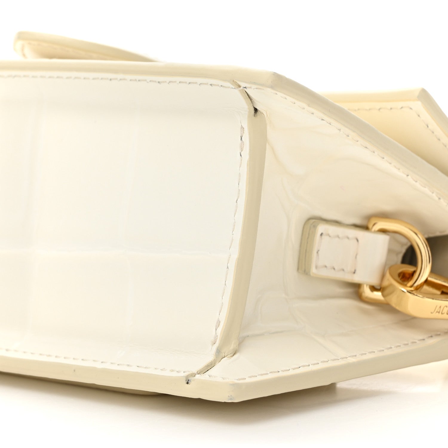 Jacquemus Calfskin Crocodile Embossed Le Bambino Light Ivory 8 of 11