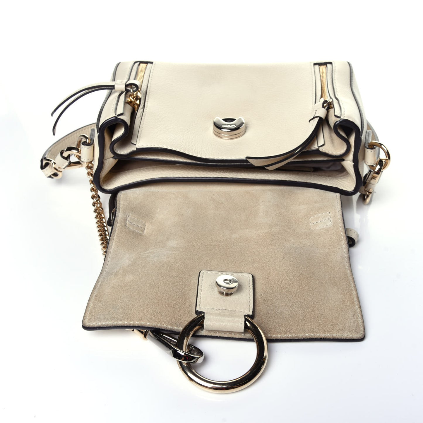 Calfskin Mini Faye Day Shoulder Bag Off White
