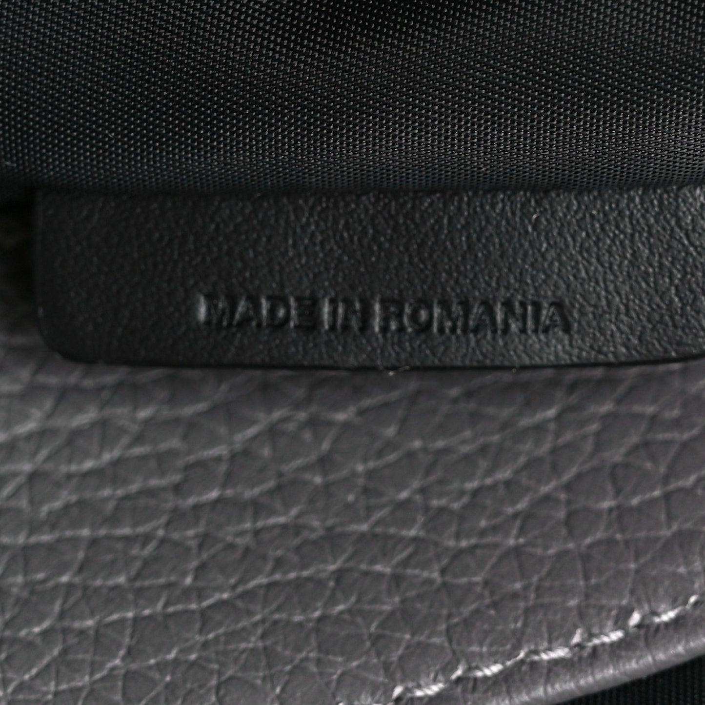 Calfskin Logo Messenger Charcoal Grey