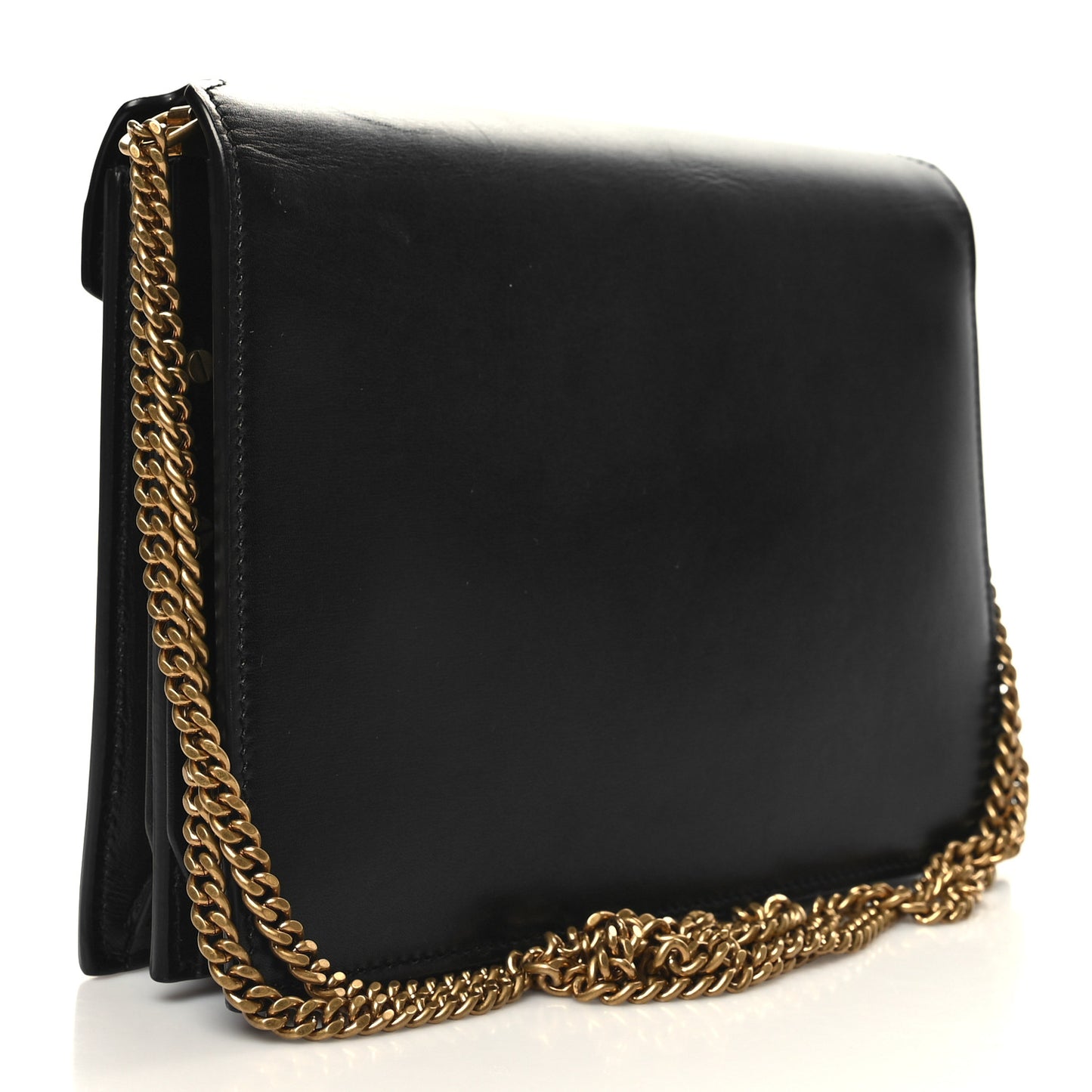 Smooth Calfskin Monogram Cassandra Clasp Bag Black