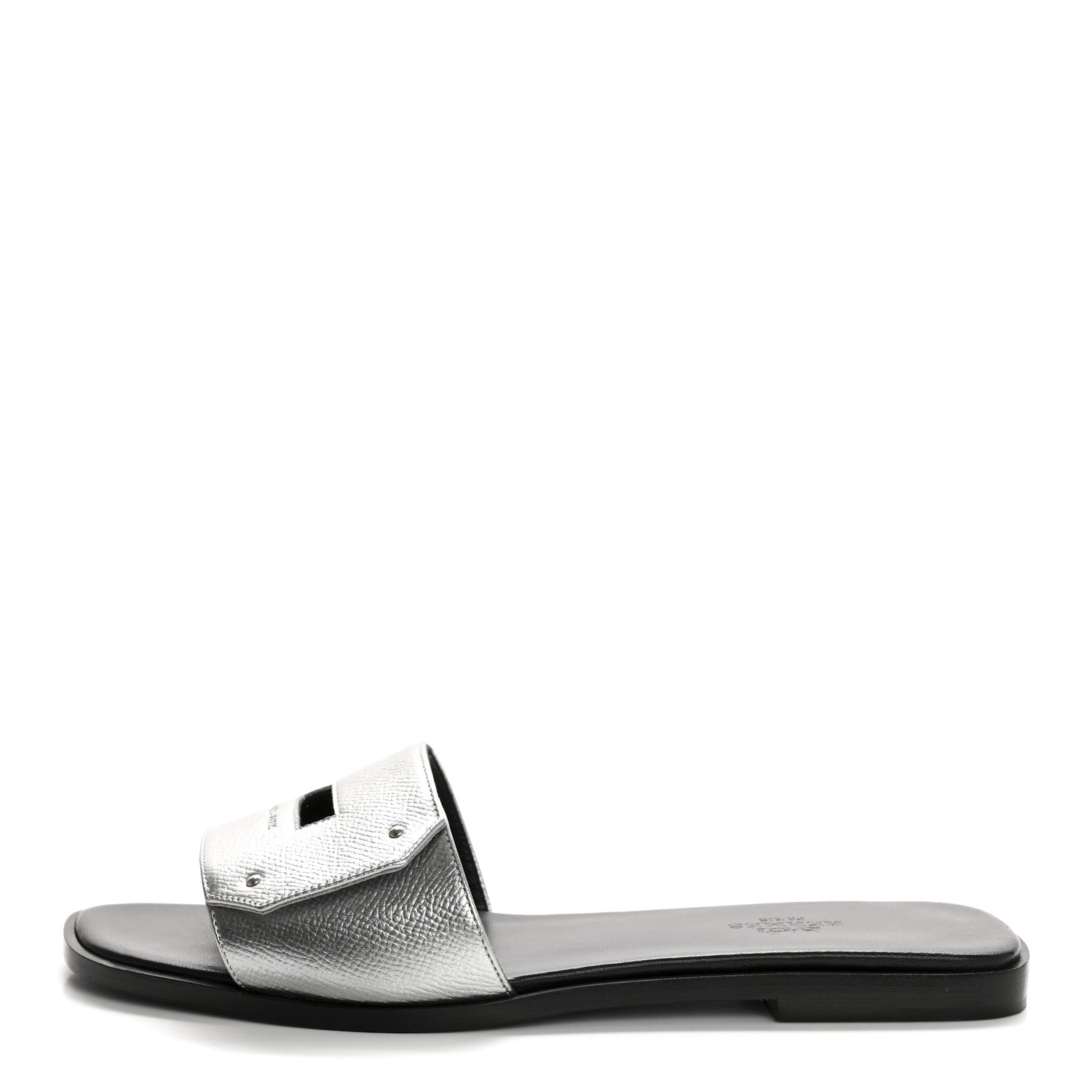 Hermes Epsom View Sandals 38 Argent 1 of 9